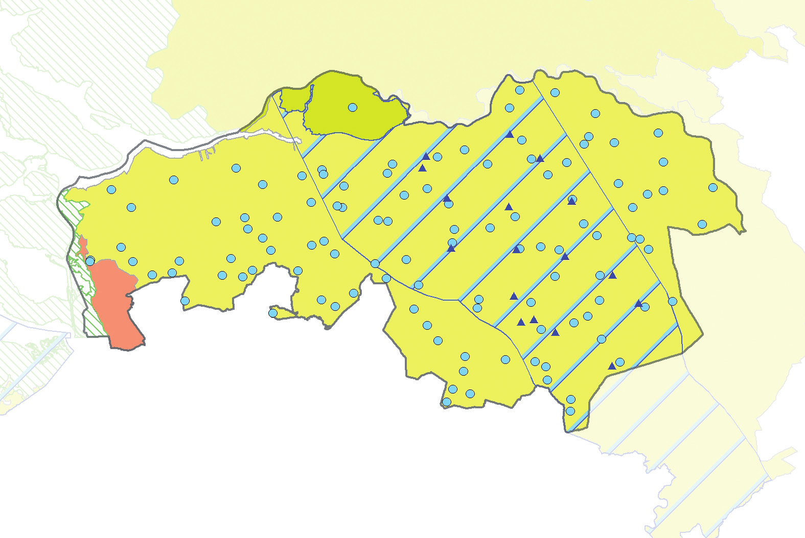 3.5 Kaarten behorende bij factsheets grondwaterlichamen Kaart 2 Meetpunten toestand- en