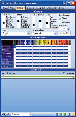 In het tabblad Editor worden de intro-, fade out en cue punten voor Live Assist en de Automatisering bijgehouden.