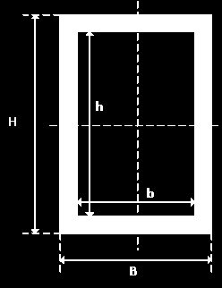 Rechthoekig buisprofiel (koker) Het gaat hierbij om een rechthoekig buisprofiel van 100 mm hoog bij 50 mm breed. Dit profiel heeft een materiaal dikte van 4 mm.