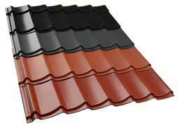 dakpanplaten Zwart RAL 9005 De dakpanplaten zijn uitgevoerd met coating (garantie van 10 jaar) en