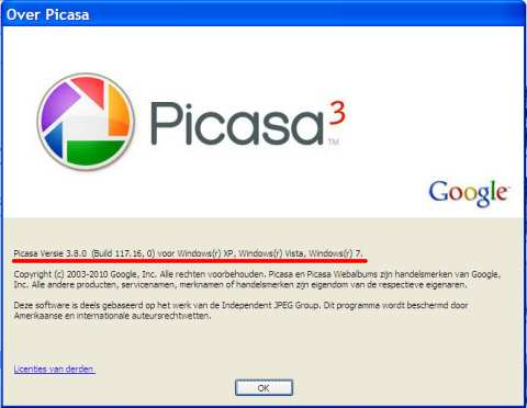Intro Picasa 3.8 NL met Picnik etc. Deze Nederlandstalige opvolger van Picasa 3.6 is inmiddels beschikbaar voor downloaden en installeren: zie Picasa installeren.