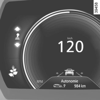 DISPLAYS EN METERS (1/2) 4 A 1 6 5 2 Instrumentenpaneel A Afhankelijk van de auto kunt u de inhoud en de kleuren van uw instrumentenpaneel naar eigen keuze instellen.