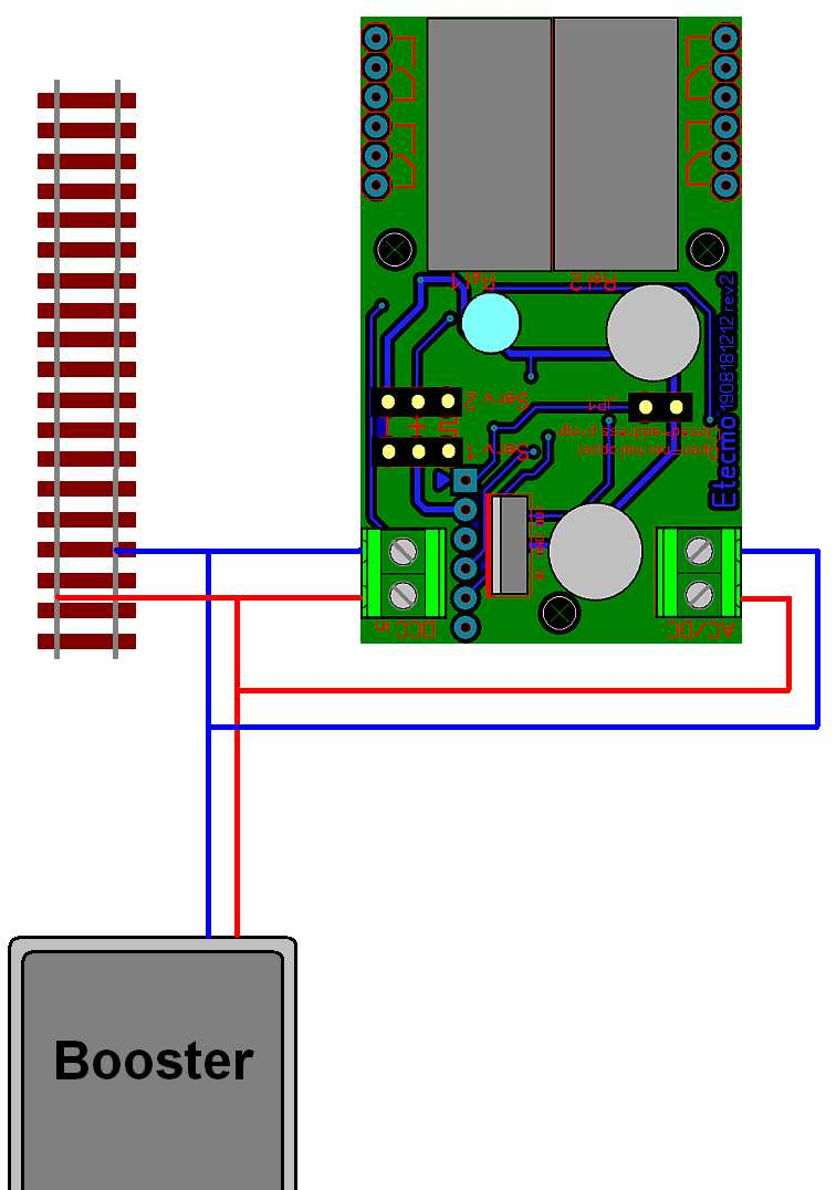 Aansluiting op alleen de booster. Tekening 1: Uitvoering DSDR-S: Aansluitschema met een gescheiden aansluiting voor het digitale signaal en voeding.