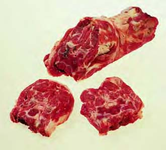 Lamshals/Collet, collier Vlees doorregen en afgesloten met vetlaagjes, veel
