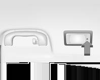 Voorste interieurverlichting Bedien de wipschakelaar: w druk op u : aan druk op v : uit : automatisch in- en uitschakelen Achterste