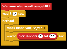 Voeg deze code toe om je rode stip na enkele seconden steeds opnieuw te