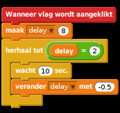 Stap 3: Verhoog de moeilijkheid Laat ons nu de moeilijkheidsgraad verhogen naarmate de speler langer speelt, door de tijd beetje bij beetje in te korten waartussen nieuwe stippen verschijnen.