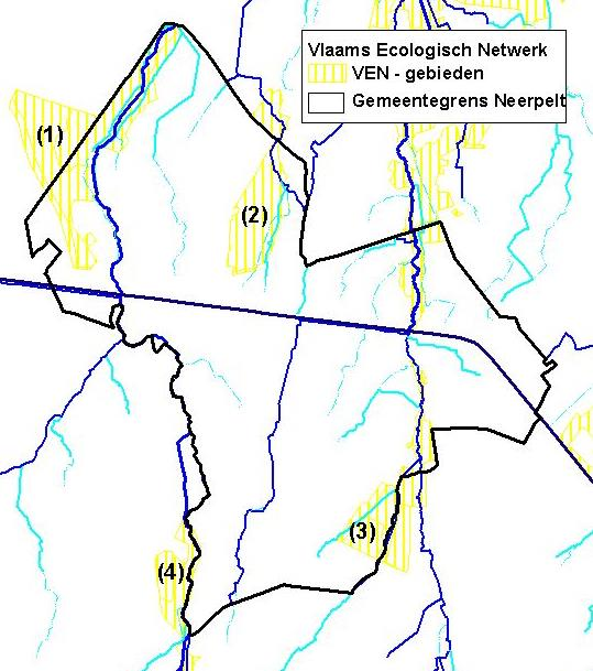 VEN-gebieden in Neerpelt (eerste fase) Bron: Technum N.V. (2005) Erkende natuurreservaten De Vlaamse Regering kan terreinen die van belang zijn voor het behoud en de ontwikkeling van de natuur of het