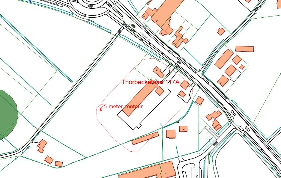 Risicobronnen Inrichtingen Thorbeckelaan 117A Aan de Thorbeckelaan 117A is een inrichting gevestigd voor het opslaan van propaangas in een tank van 5000 liter met vulstation voor propaancilinders en