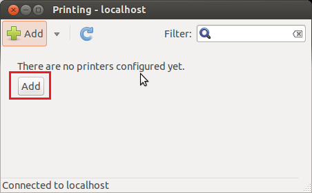 4.4 LPR-instelling voor LINUX Ubuntu v12 als een voorbeeld In Printing,