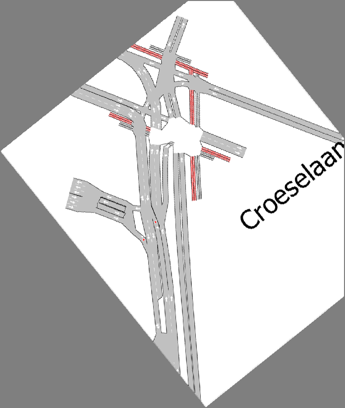 Dubbele rechtsaffer Croeselaan Op de rechtsaffer van Croeselaan-noord naar Van Zijstweg