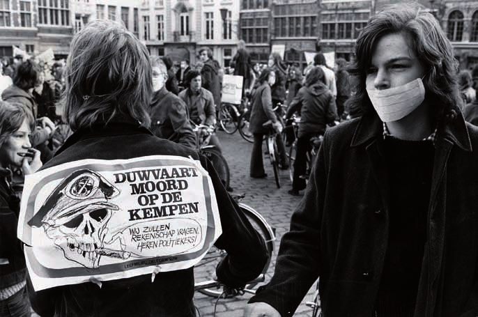 Betoging tegen het duwvaartkanaal te Antwerpen, 2 februari 1974 (Amsab-ISG, Gent) Lokale wantoestanden werden aan de kaak gesteld over de hele Voorkempense regio.