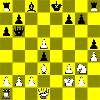16.exd5? Dit speelt zwart in de kaart. Na 16.Dd2 geeft het witte loperpaar hem voordeel. 16...Pef5 17.Pe4 Db6 18.Lxd4 exd4? Dit ruineert zwart s pinonnenstructuur.