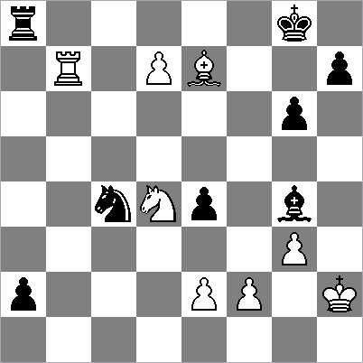 Zwart moest Ld7: spelen en ik zie in tijdnood net te laat dat Ta7 wint. 38.Pc2? [38.Ta7 wint inderdaad direct.] 38...Lxd7 39.Txd7 a1d 40.Pxa1 Txa1 41.