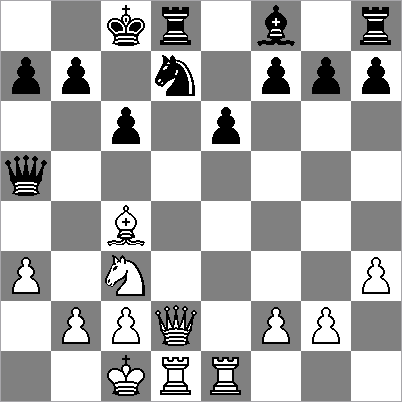 ..., Da5 nog tegen te houden. Wit moet daarom kiezen op welke manier hij de pion wil afgeven. 3. Pc3 Iets nauwkeuriger is 3. Pd2, Da5 4. 0-0-0, Dxe5 5.