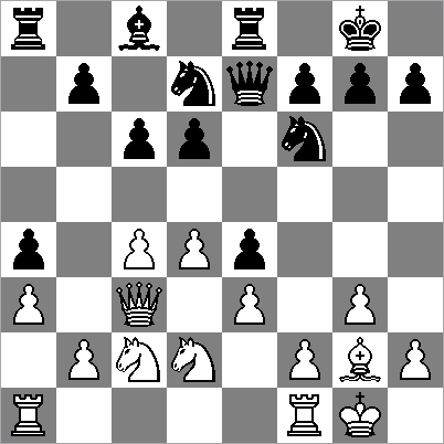 Tae1?! Lb7 16.f3 exf3 17.Lxf3 Lxf3 18.Txf3 De6³) 15...Lb7 16.fxe4 Pxe4 17.Pxe4 Lxe4 18.Lxe4 Dxe4 19.Tf4 De6 20.Taf1=] 15.f3! exf3 16.Lxf3 [Ook in aanmerking kwam 16.Txf3!? Pf8 17.Te1!?=] 16...d5 17.