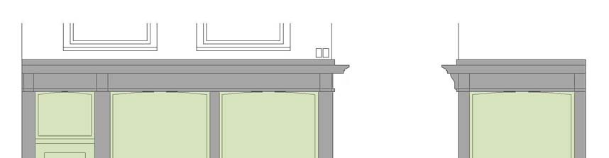 4. ONTWERPUITGANGSPUNTEN - RECONSTRUCTIE Op basis van de archieffoto s en de nog aanwezige detaillering van de aftimmering is reconstructie van de oorspronkelijke pui goed mogelijk.