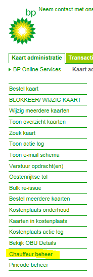 Als u gebruik maakt van een chauffeurscode Maakt u gebruik van chauffeurscode, oftewel een pincode per chauffeur, dan kunt u in BP Online Beheer nu ook chauffeurs toevoegen en activeren /