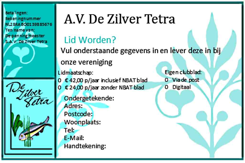 Zusterverenigingen CILIATA: Kievitsweg 107 Ridderkerk, www.ciliata.nl DE NATUUR IN HUIS: Uilenvliet 37b,Zwijndrecht, www.natuurinhuis.nl SUMATRAAN: Hr. Knapstraat 44, Gorinchem, www.sumatraan.