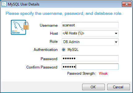 Wanneer u een password heeft ingevoerd klikt u op Add User. Vul hier onderstaande gegevens in.