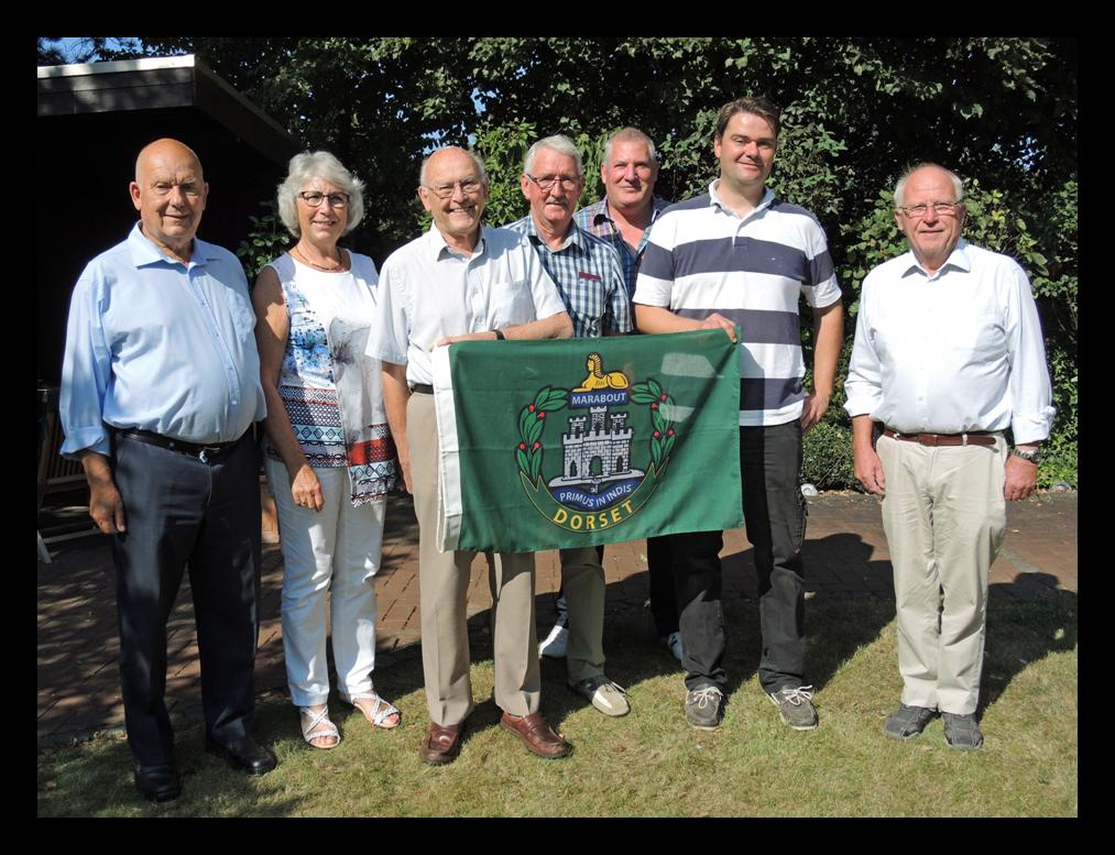 Terug naar Dorset Wood 12-9-2016 Vandaag hadden wij visite uit England: Nick Speakman, Ken Chivers, Ken Shipton van het Dorsetshire Regiment.