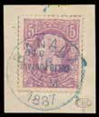 Uitgifte 1886-1 uitgifte - Leopold II - Postpakketten 5 Fr lila met opdruk 3,50 Fr E 2319 * CP 1 5 Frank lila met originele gom en ondanks een lichtpuntje zeer mooi, met cert. (OBP 1.650)... F 300.