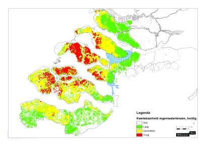 5.4 TOENAME INTERNE VERZILTING Kwetsbaarheid regenwaterlenzen Onderstaande figuur geeft een indicatie van