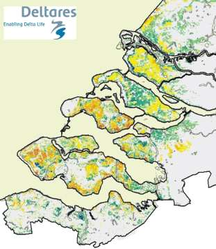 Kwetsbaarheid regenwaterlenzen huidige situatie (Bron: Pauw en Oude Essink, 2011).