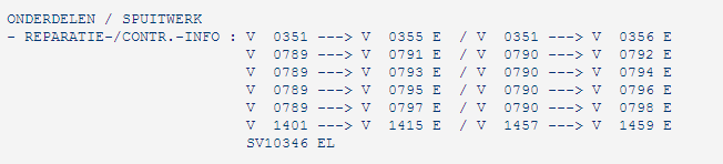 Wijzigen waardes Extra codenummers In de normcalculatie kunnen we op het Controleblad bij ONDERDELEN / SPUITWERK de Extra aangestuurde codenummers lezen die zijn gegenereerd door de