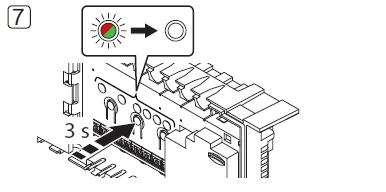 3. Uponor Smatrix Wave ruimtethermostaat Public T-163 met buitenvoeler op regelmodule X-165 / X-163 registreren. 1. Houd de OK toets op de regelmodule ingedrukt totdat 2.