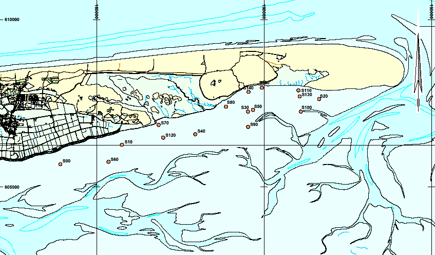 Waddenzee Het belangrijkste waddengebied dat door bodemdaling zal verlagen, ligt op het Pinkewad direct onder de Hon, de Oerderduinen en het Nieuwlandsrijd.