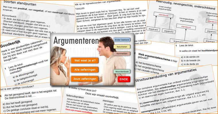 Argumenteren Het prgramma Argumenteren is een prgramma vr het leren analyseren en berdelen van mndelinge en schriftelijke betgen.