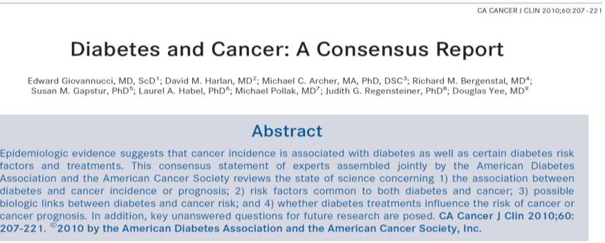 Interactie tussen diabetes en kanker?