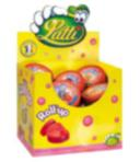 534936 Lutti roll up aardbei 24st. 611240 Lutti roll up cola 24st.