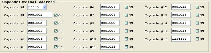 In het capcode vlak kunnen de capcodes worden gewijzigd en aangezet worden: 1 2 1. Hiermee kunnen de capcodes naar wens gewijzigd worden 2.