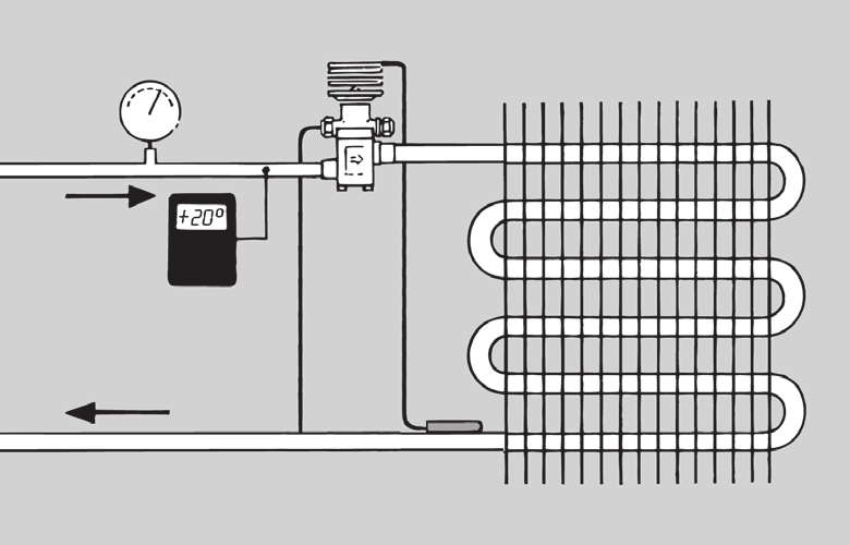 Inleiding Een thermostatisch expansieventiel is opgebouwd uit een thermostatisch element (1) dat door een membraan van het ventielhuis gescheiden is.