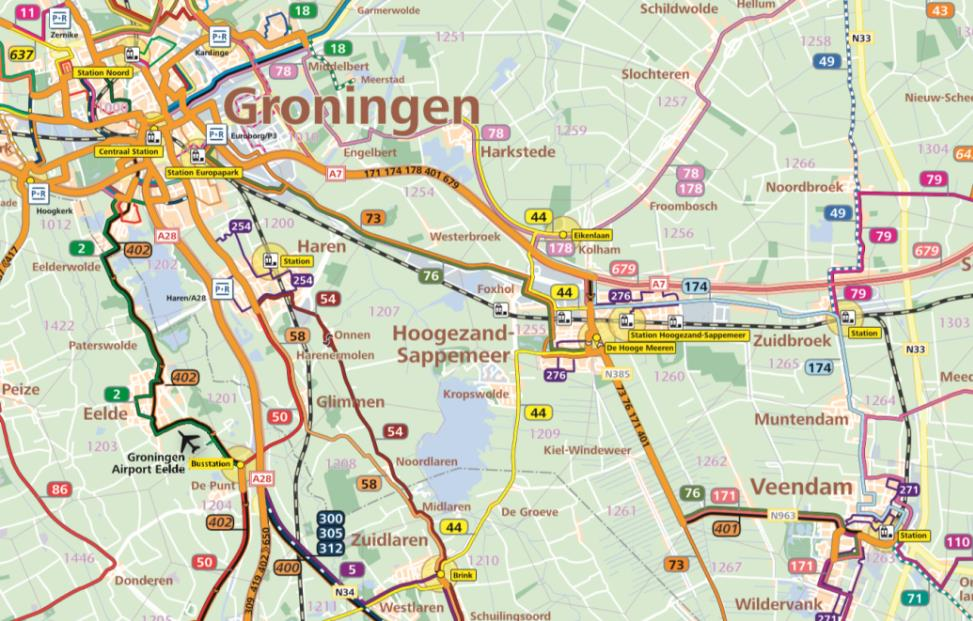 Tabel 5.1 Overzicht buslijnen Veendam 2014 Lijn Route Vervoerder 13 Veendam - Muntendam - Meeden - Westerlee - Heiligerlee - Winschoten vv.