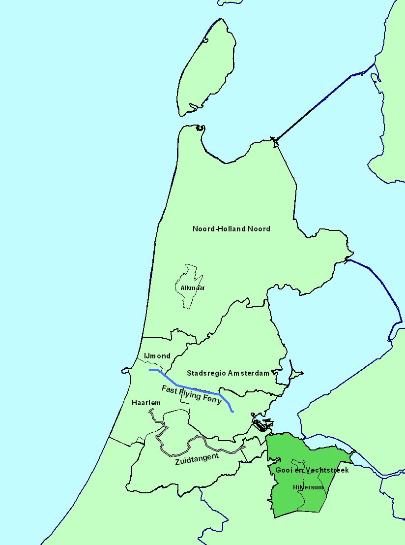1 Inleiding De provincie Noord Holland is opdrachtgever voor het openbaar vervoer per bus in drie (concessie)gebieden en op één verbinding binnen de provincie (zie ook figuur 1): Gooi en Vechtstreek,