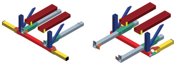 100 mm (Moffett : Y0849990208) - uitschuifbare draagbalken -