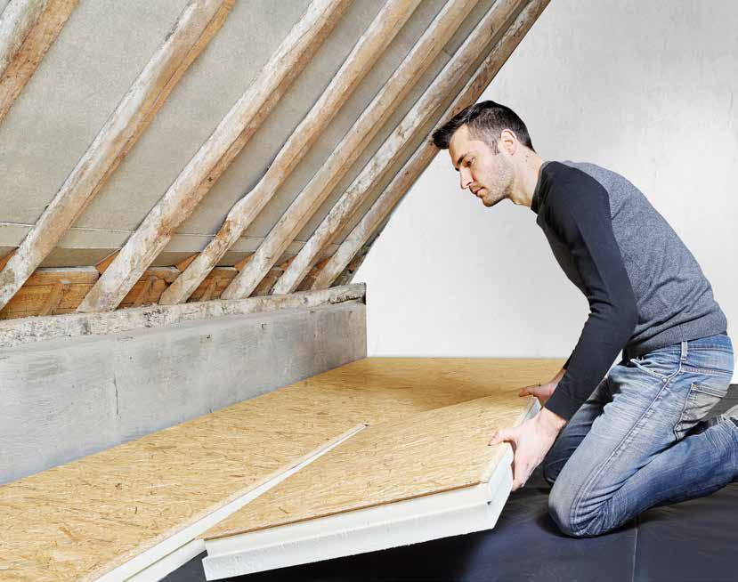 NA-ISOLATIE VAN BINNENUIT Renotherm Omschrijving Isolerende elementen geschikt voor het na-isoleren van zoldervloeren of de binnenzijde van een hellend dak.