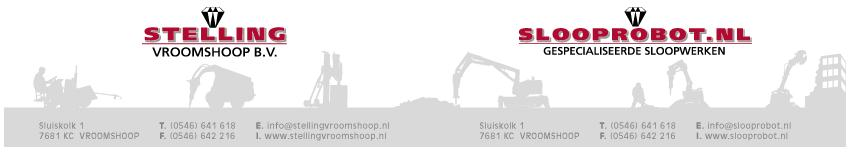 Slooprobot.nl is een handelsnaam van Stelling Vroomshoop B.V. Een bedrijf dat al 30 jaar ervaring heeft met betonboren, zagen en gespecialiseerde sloopwerkzaamheden.