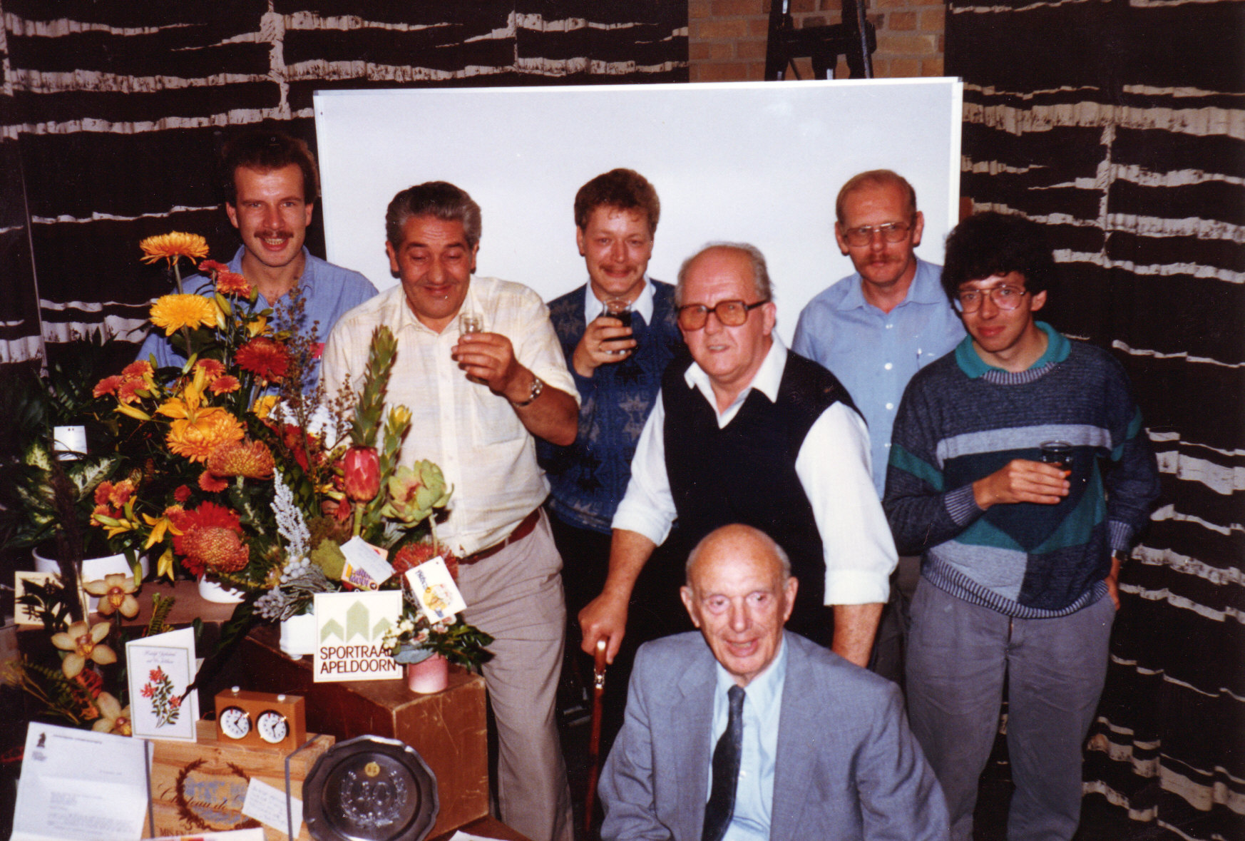 50-jarig jubileum van SVA in 1991. Vlnr Cees van Bohemen, W.