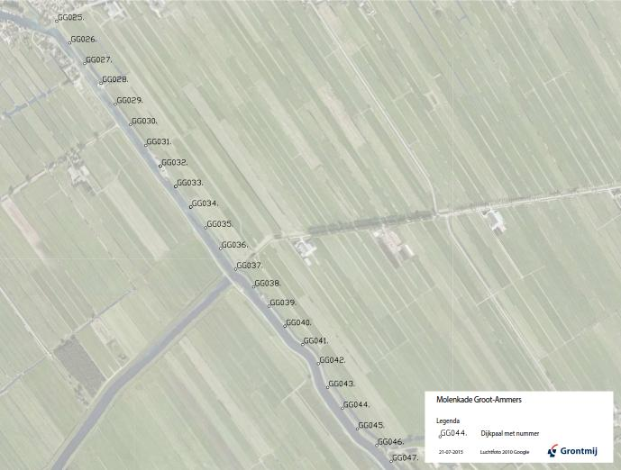 2 Gebiedsbeschrijving 2.1 Inleiding Dit hoofdstuk geeft de beschrijving van het te beheren plangebied van de Molenkade en loopt van dijkpaal GGO24+29 tot GGO27+70.