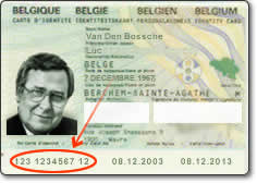 : Rijksregisternummer identiteitskaartnummer SIS-kaartnummer Klikken op