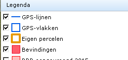 Arcering overlap toegevoegd aan legenda Als er sprake is van een overlap met de topografische grens, of met een andere gebruiker ziet u het deel dat overlapt met deze arcering in de kaart.