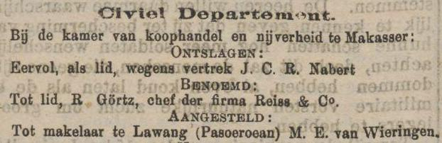 Anton Dekkers en Francina Elisabeth Herrebrugh), mede-eigenaar van het perk Boetong (1872), makelaar (1893, 1903), vanilleplanter (1903-1913), overl.