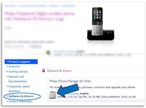 7 Philips Phone Manager (voor Mac) installeren Systeemvereiste Mac OS X 10.