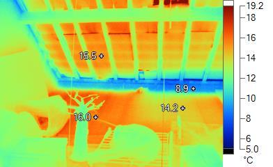 verschil in temperatuur met de onderliggende verwarmde ruimten van de woning is dan