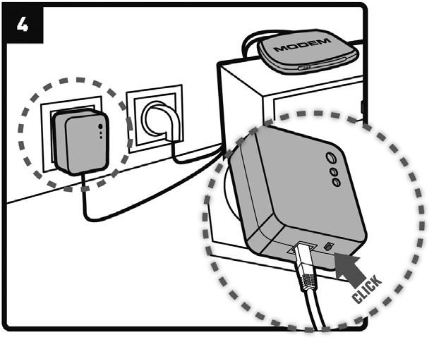 Houd de Verbinden-knop op een van de reeds op het netwerk aangesloten adapters 2 tot 4 seconden