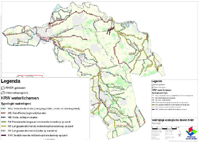 - Huidige situatie gebied en beleid - Kaderrichtlijn Water (KRW) Waterschapwateren Door het waterschap Aa en Maas zijn verschillende KRW-waterlichamen aangewezen.